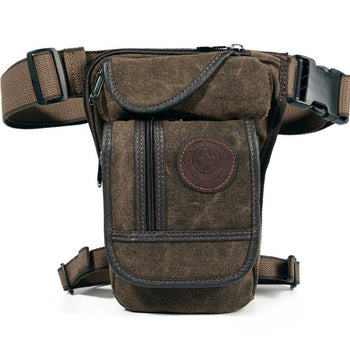 Men's retro riding canvas leg bag Sports multi-functional tactical bag Casual wearable canvas pocket