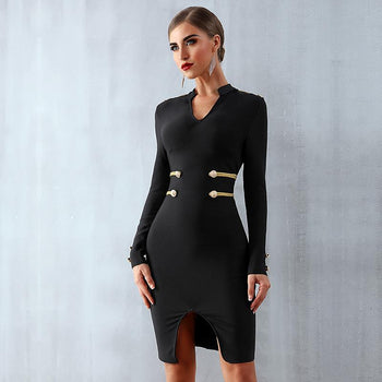 Dress sexy dress long sleeve midi dress