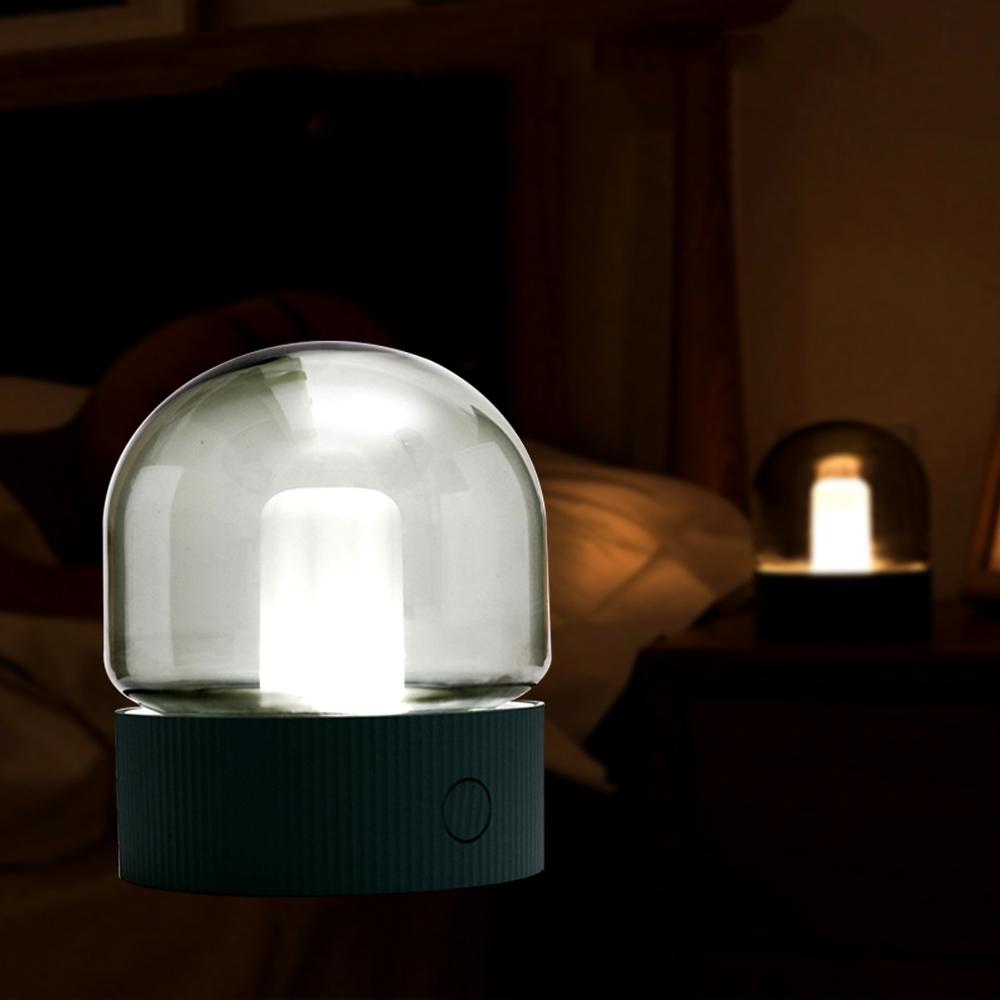 XYD - 25 USB Rechargeable Glass Nigh Light Candle Shape Antique Lamp