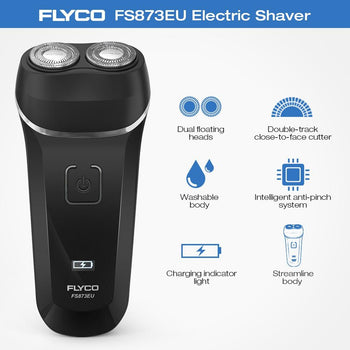 FLYCO FS873EU Electric Shaver Washable Beard Trimmer Rechargeable Razor for Men