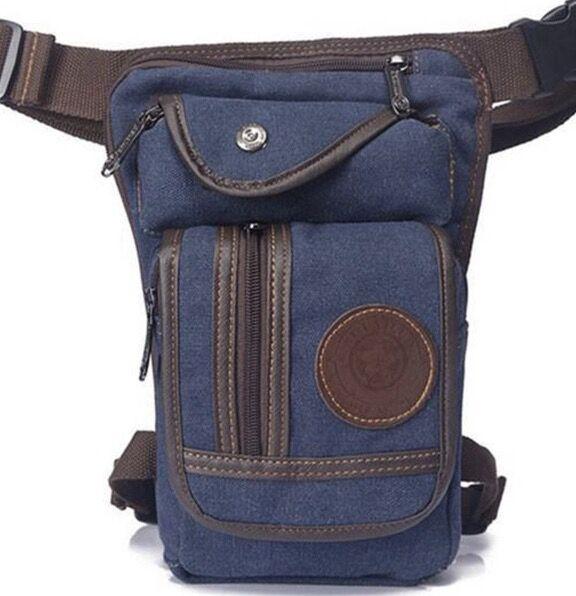 Men's retro riding canvas leg bag Sports multi-functional tactical bag Casual wearable canvas pocket