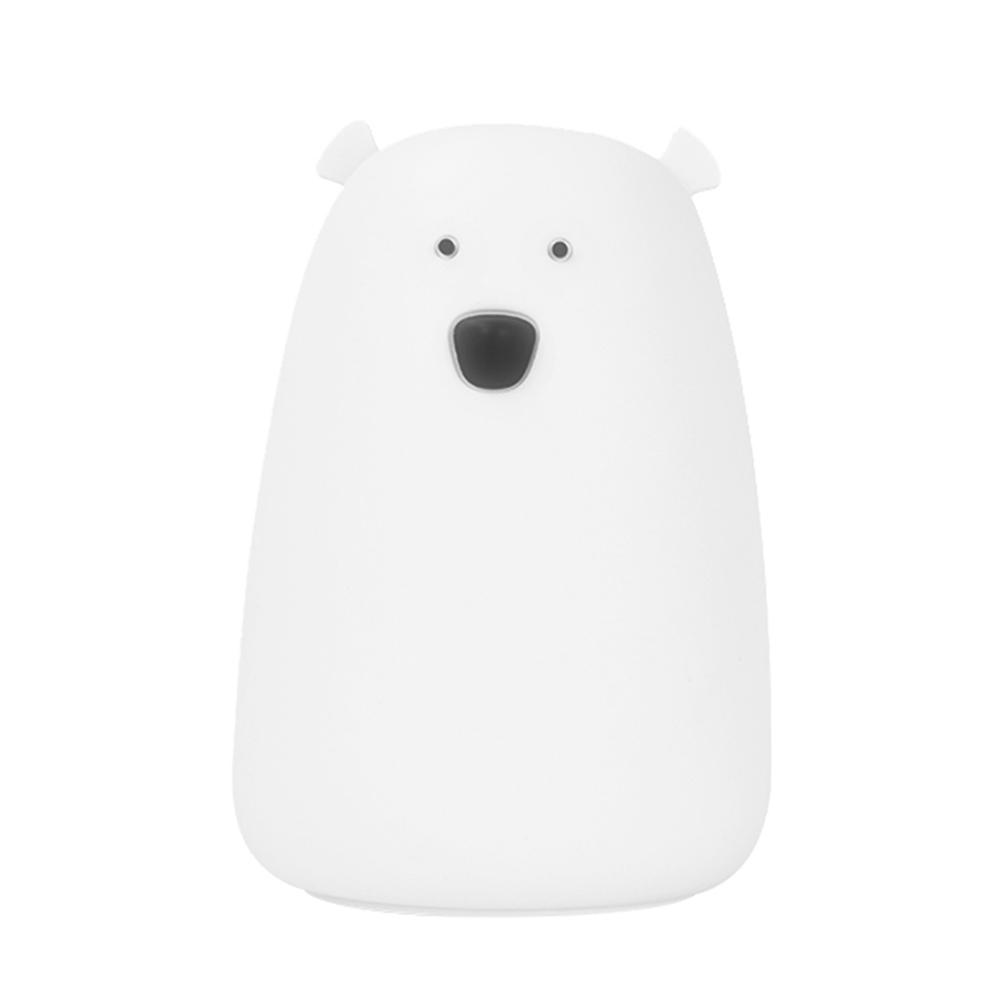 Silicone Night Lamp Colorful Light Pat Night Lamp Large White Bear