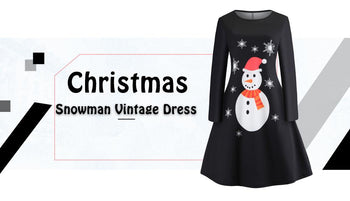 Christmas Snowman Vintage Dress