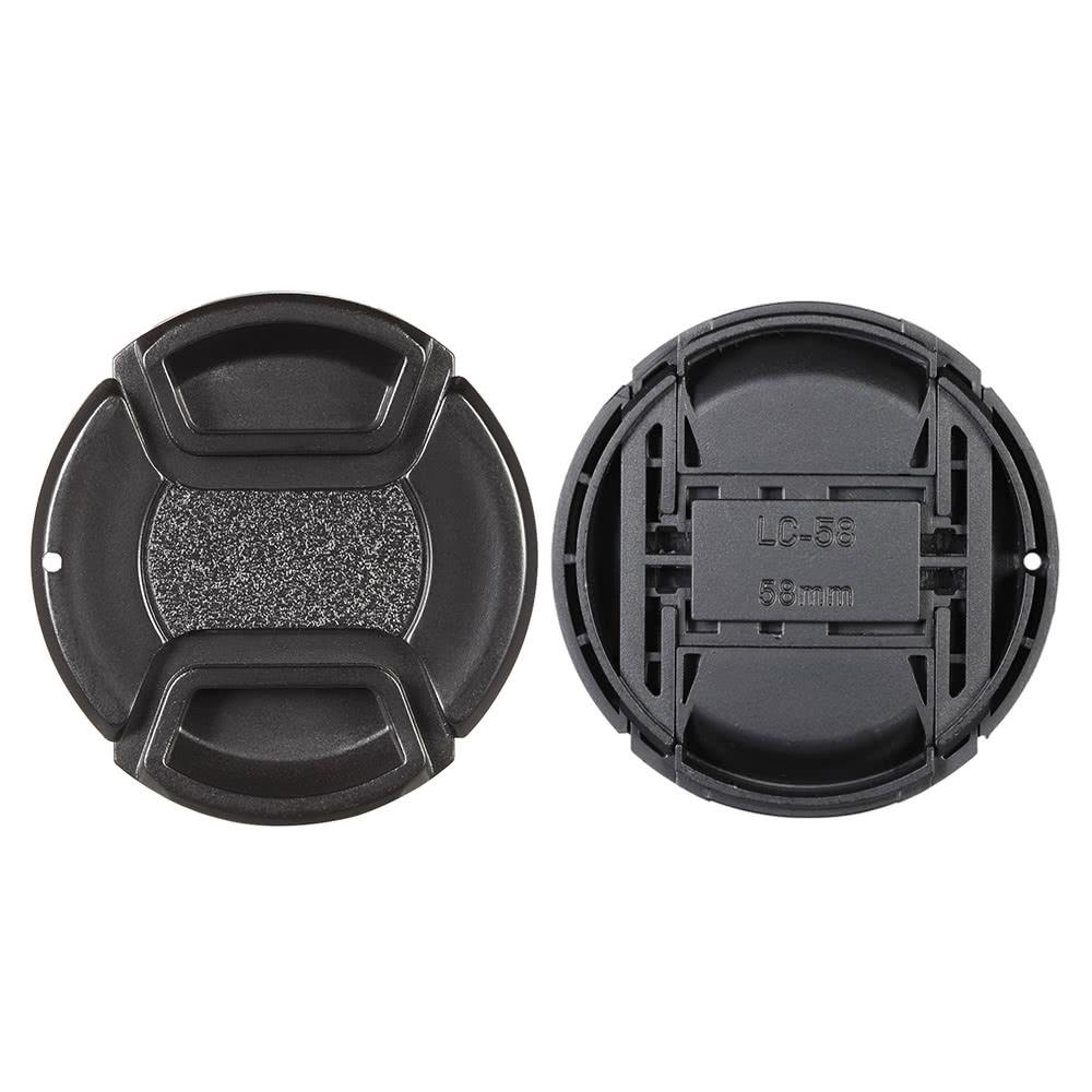 55mm Center Pinch Snap-on Lens Cap Cover Keeper Holder for Canon Nikon Sony Olympus DSLR Camera Camcorder