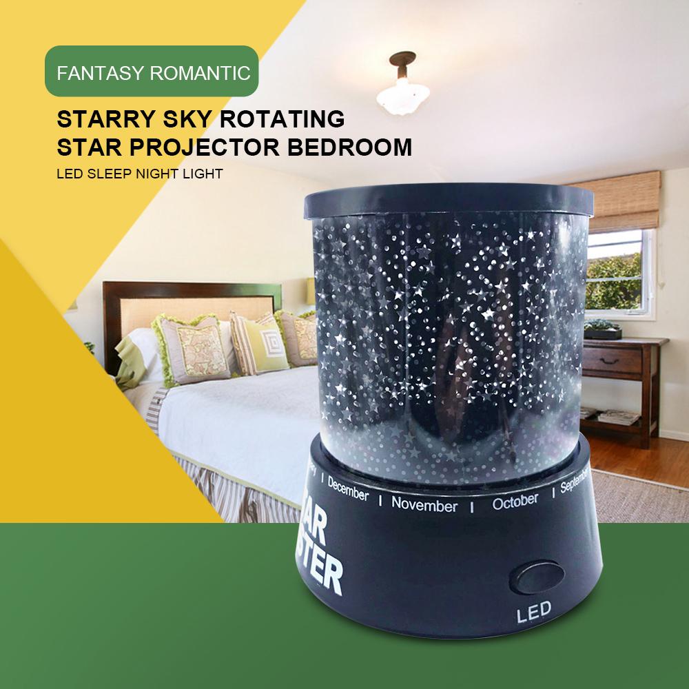 Fantasy Romantic Lamp Starry Sky Rotating Star Projector Bedroom LED Night Light