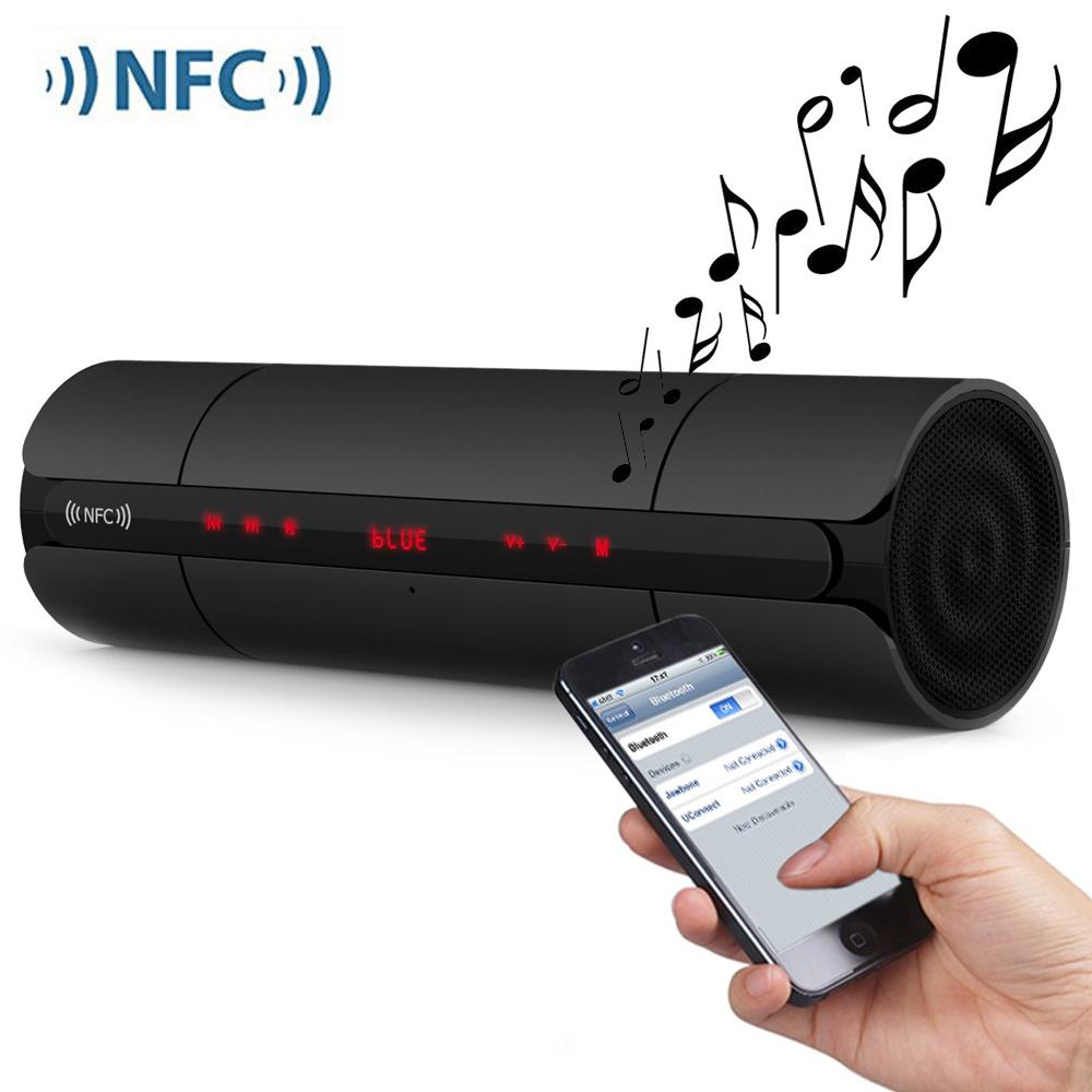 KR8800 Matte Wireless Bluetooth V3.0 LED Display Speaker with Light Sensitive Touch NFC FM Radio Support External USB TF Card Playing