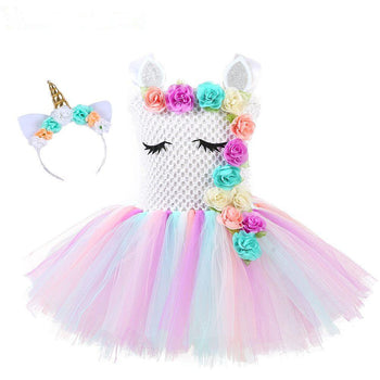 Flower dress children's dress unicorn princess dress