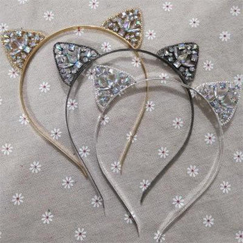 High-grade Alloy Diamond-studded Cat Ear Headband