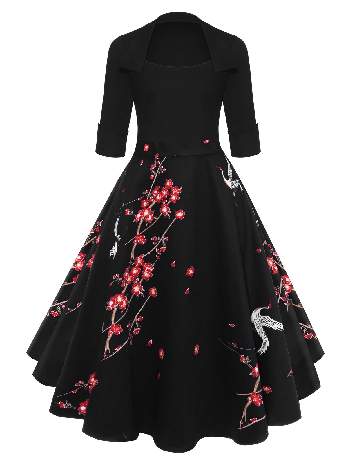 Blossom Printed Vintage Swing Dress