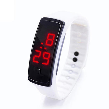 Spot custom second generation student sports electronic watch children promotional gifts LED silicone watch led watch white