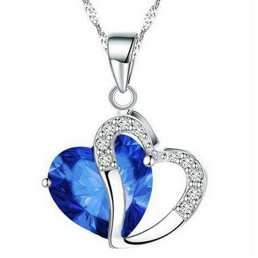 Necklace heart-shaped zircon crystal necklace