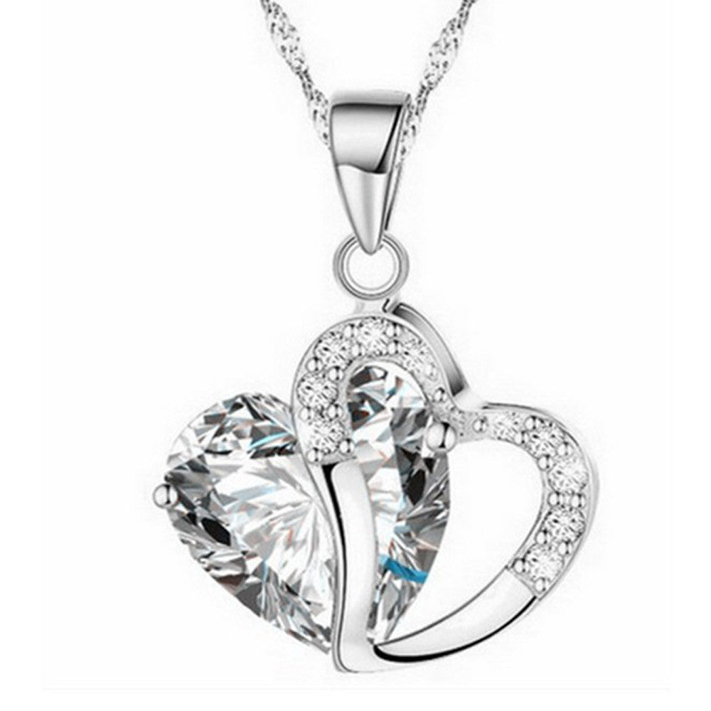 Necklace heart-shaped zircon crystal necklace