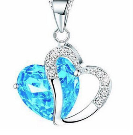 Necklace heart-shaped zircon crystal necklace