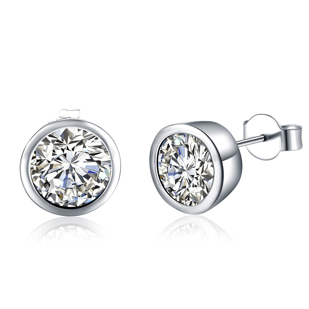 Spiral Round Cut Cubic Zirconia Drop Earrings